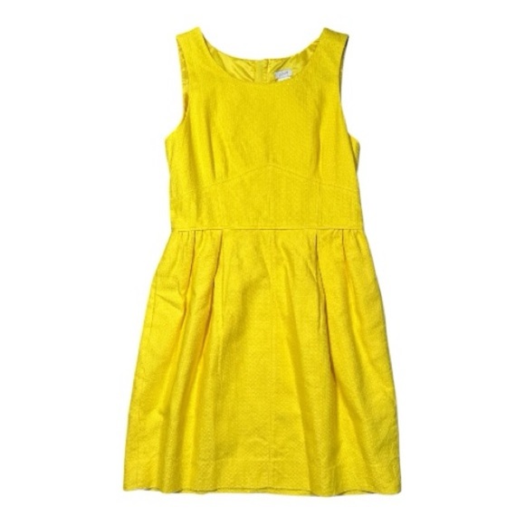 J Crew Cotton Tank Dress with Pockets Yellow Size 10 - Picture 2 of 7